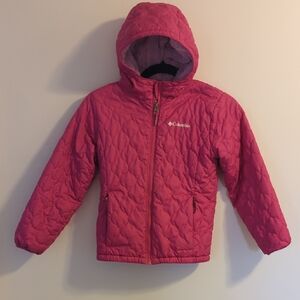 Columbia Pink Hooded Quilted Puffer Jacket Girls Small